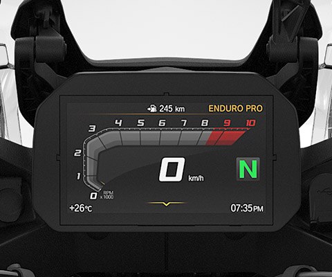 Pohled na 6,5“ TFT displej modelu F 850 GS.