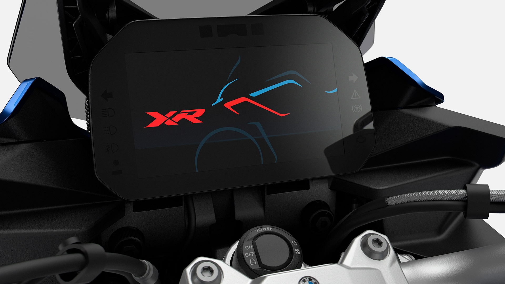 Pohled na TFT barevný displej modelu F 900 XR.