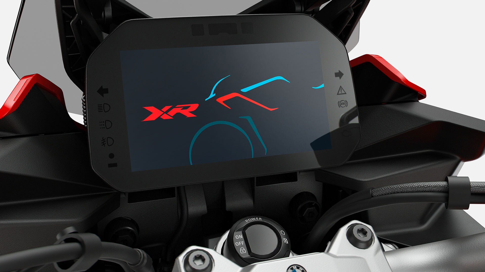 Pohled na TFT barevný displej modelu F 900 XR.