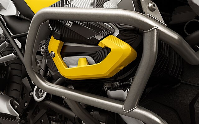 Frézovaný kryt válce Option 719 se speciálním černo-žlutým designem (včetně standardní ochrany motoru)