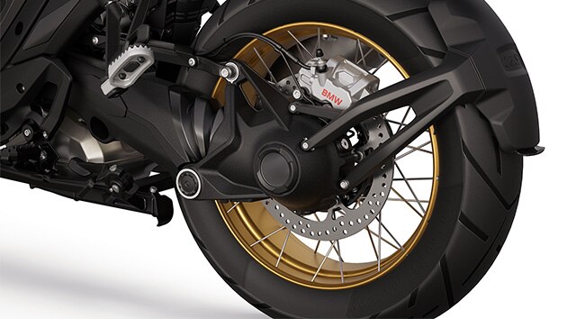 Zlatá kola s křížovými paprsky modelu BMW R 1300 GS Option 719 Tramuntana