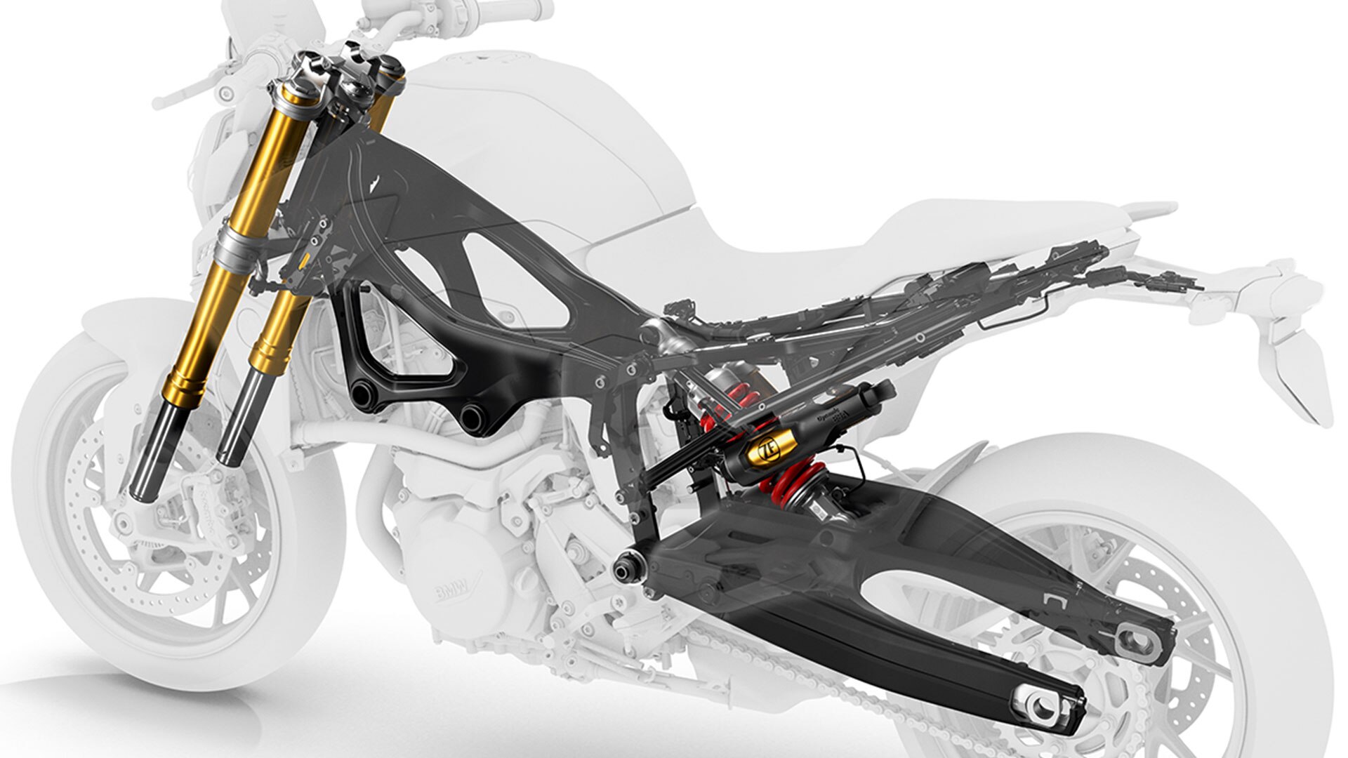 Vidíme podvozek modelu F 900 R.