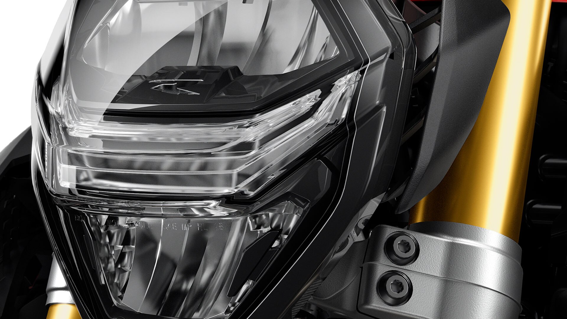 Vidíme přední reflektor modelu F 900 R s adaptivními světlomety.